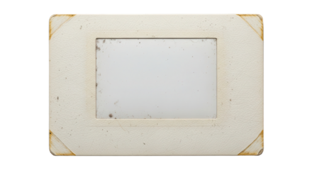Vintage blank slideshow frame with worn textured corners and grunge details