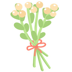 Berry Bouquet with Red Bow Illustration