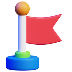 3D Milestone Marker Symbol for Project Achievement and Goals