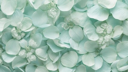 Serene Petals. A Symphony of Soft BlueGreen Tones and Delicate Textures.