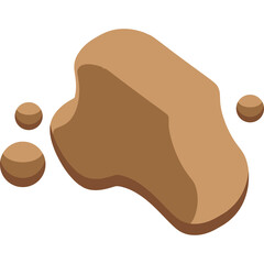 Abstract Brown Blob Shape with Small Circles on Transparent Background