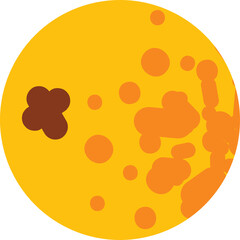 Abstract Circular Composition With Scattered Dots And Organic Shapes In Shades Of Yellow Orange And Brown Translucent Overlay