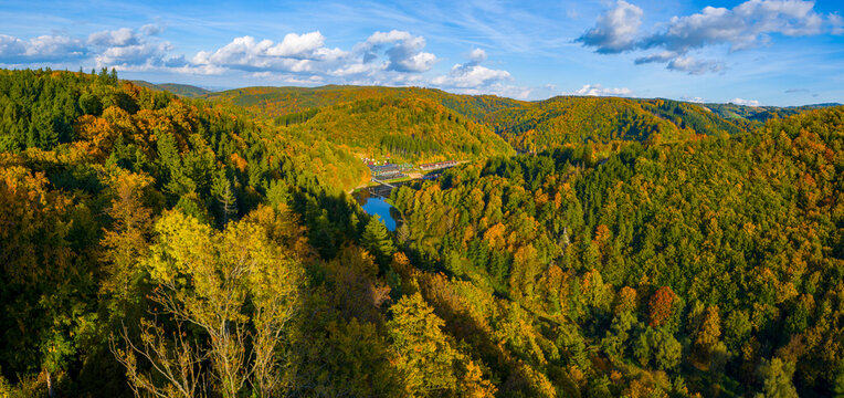 Panoramiczny widok na śląskie lasy 2025
