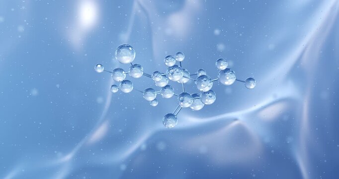 Guanfacine rotating molecular structure, 3d model of antihypertensive agent
