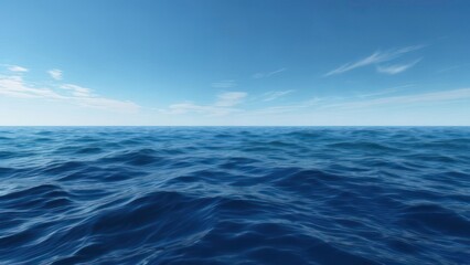 Obraz premium Calm ocean surface under a clear blue sky