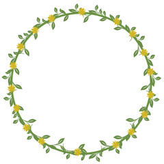 Green Vine Wreath with Yellow Blossoms