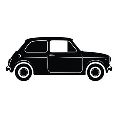Fototapeta premium Classic car silhouette a vintage automobile design in black and white