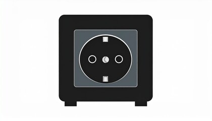 Modern electrical power outlet vector icon design, a universal symbol for energy connection and charging electronic devices, suitable for web, app, and graphic elements for digital projects