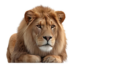 Obraz premium Lion's Majesty: A regal lion exudes strength and grace, its gaze both captivating and powerful. Its thick mane frames a face of wisdom and authority.