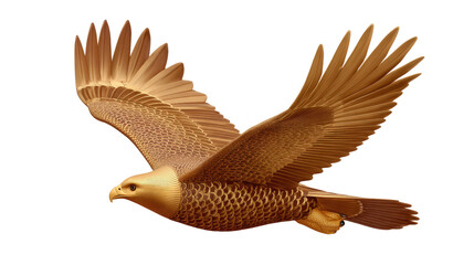 Fototapeta premium Majestic Eagle in Flight: An illustration of a powerful eagle soars gracefully through the air, wings spread wide, embodying freedom and strength. 