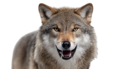 Portrait of a Majestic Wolf: A striking portrait captures the untamed spirit of a magnificent wolf, its intense gaze and expressive features revealing the raw power and untamed beauty of the wild.