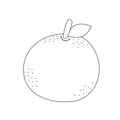 Simple orange lineart vector — minimalist fruit outline for coloring books and healthy food projects.