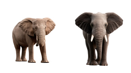 Obraz premium Majestic Elephants: Capturing the essence of the elephant, the image showcases two of these colossal creatures in all their splendor. With their imposing size, wrinkled hide, and expressive eyes.