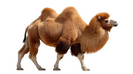  Majestic Camel in Desert: A resilient camel stands tall, its humps a testament to its desert survival, embodying strength and adaptability against a soft, subtle backdrop.