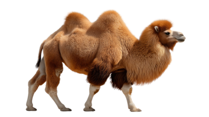  Majestic Camel in Desert: A resilient camel stands tall, its humps a testament to its desert survival, embodying strength and adaptability against a soft, subtle backdrop.