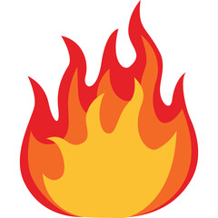 Abstract Flame Illustration With Red Orange Yellow Colors On A Transparent Background