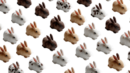 Playful Bunnies Pattern: A delightful and dynamic pattern of adorable bunnies, arranged in a repetitive and eye-catching manner.