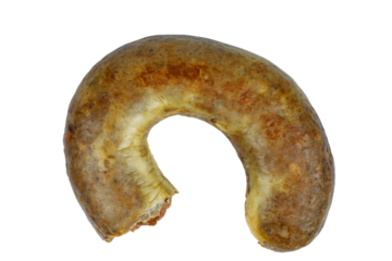 Liver sousage isolated in a white background. Top view