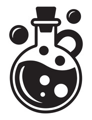 Potion bottle vector icon simple flat design element isolated on white background for game or fantasy concept