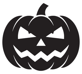 Halloween pumpkin vector illustration scary jack-o-lantern face isolated on white background for festive design