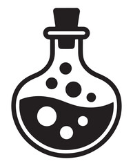 Potion bottle vector icon simple flat glyph design for game development isolated on white background