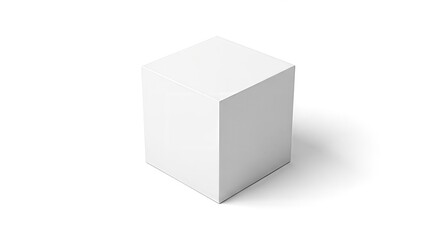 Fototapeta premium Geometric purity a pristine white cube floating in a serene digital expanse