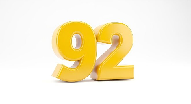 Golden Ninety-Two: A Bold Numerical Statement with Glossy Metallic Finish Standing Out