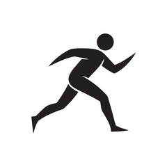 Vector art of silhouette of a runner in motion