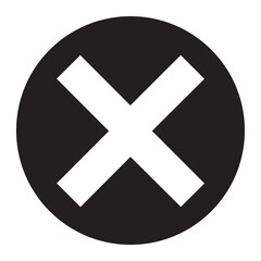 Vector art of white cross inside a black circle