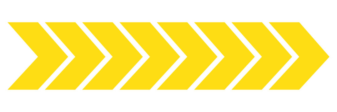 Arrow moving dynamic symbols. Road lines arrow zigzag chevron speeds flat style.