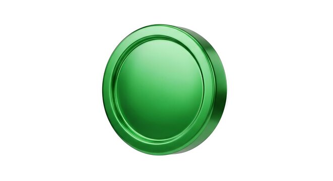 Isolated polished emerald token, a symbol of prosperity and environmentally responsible practices