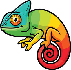 Colorful chameleon illustration, vector format