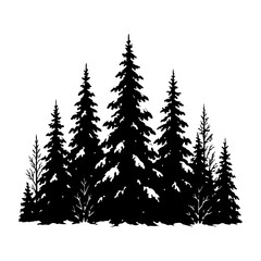 Obraz premium snowy forest silhouette