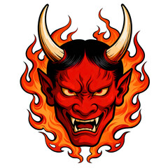 UN DIAVOLO CON LE CORNA E FUOCO 