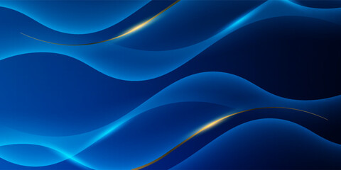 blue abstract background with luxury golden elements vector illustration