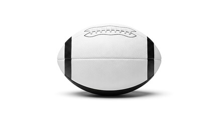 Fototapeta premium Striking monochrome American football poised on a white background waiting for action