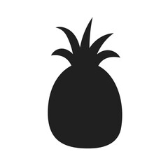Simple pineapple black silhouette — flat vector illustration for modern, tropical, and pattern designs.