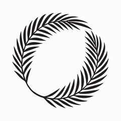 Obraz premium Palm leaves wreath isolated on a white background vector