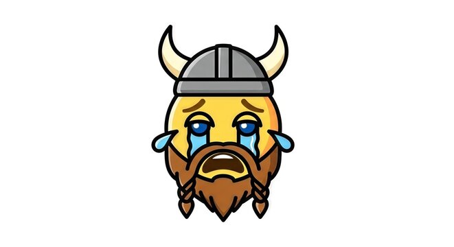 The weeping Viking emoji a portrayal of sadness and emotion in digital communication - Powered by Adobe