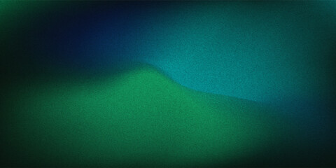 Dark green blue grainy gradient background, black backdrop, noise texture