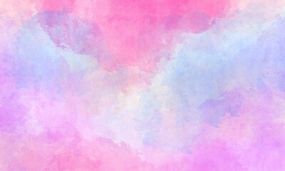 Vibrant Pink and Purple Watercolor Sky Background. Dreamy Abstract Wash Texture
