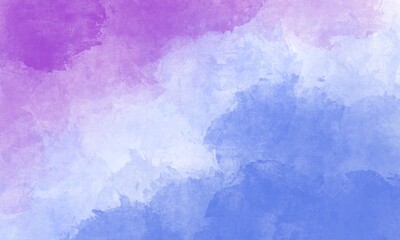 Vibrant Purple and Blue Watercolor Gradient Background. Abstract Artistic Sky Texture