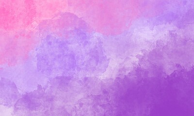 Vibrant Pink and Deep Purple Watercolor Background. Abstract Gradient Paint Wash Texture