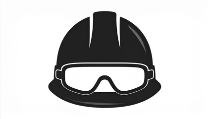 Naklejka premium Safety Helmet and Goggles Icon for Construction and Industrial Use