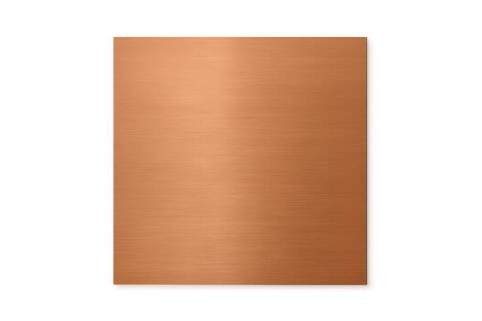 Brushed copper metal texture square plate background