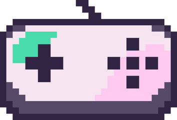 Fototapeta premium pixel illustration of a pastel pink and mint game controller