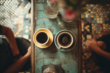 Warm Coffee Time With Friends and Good Conversation