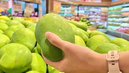 grocery shopping in supermarket