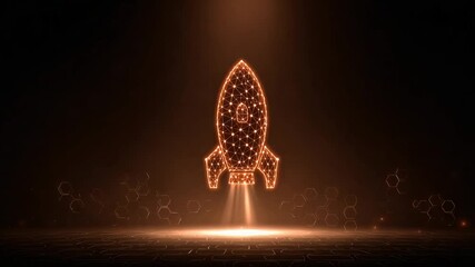 Abstract digital animated rocket futuristic visualization of space exploration launching - Powered by Adobe