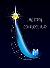 composition with a star and inscription for Christmas
